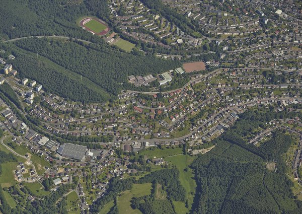 Baugebiet Schießberg aus der Vogelperspektive (Foto: Stadt Siegen)