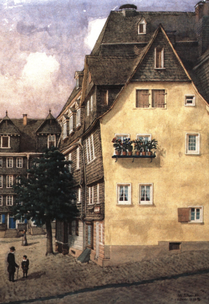 
                                Wilhelm Scheiner (1852-1922): Partie am Klubb mit Krämergasse (Bildausschnitt - Aquarell im Bestand des Siegerlandmuseums im Oberen Schloss) © Siegerlandmuseum, Siegen
                            