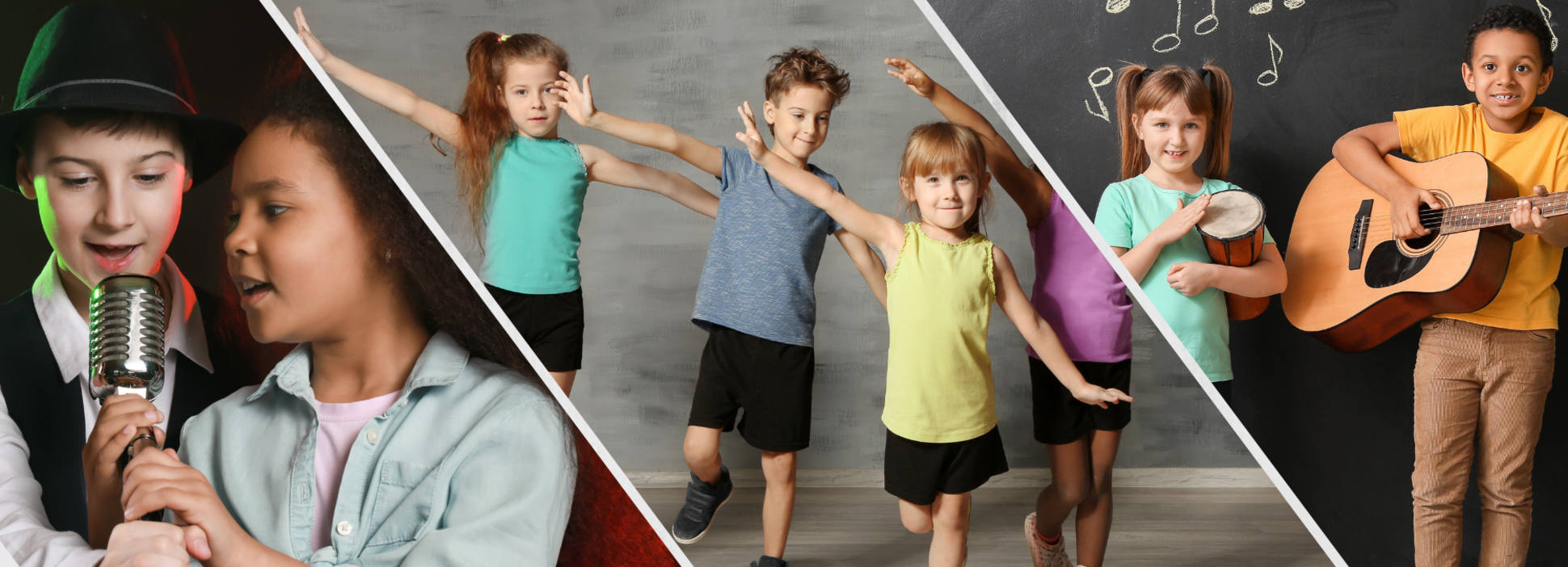 Symbolbild für JeKits, singende Kinder, tanzende Kinder, Kinder mit Instrumenten, Quelle: canva.com/ pixelshot 