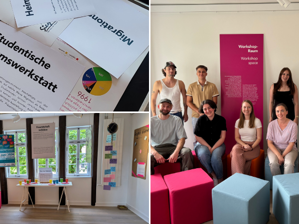 Einige der Studierenden des medienwissenschaftlichen Seminars mit Veronika Lichtenwald (Seminarleitung, vorne, 2.v.r.), Kristin Schrimpf (Siegerlandmuseum, vorne, 3.v.r.) und Lali Mgaloblishvili (VAKS e.V., vorne 2.v.l.) (Foto: Siegerlandmuseum)