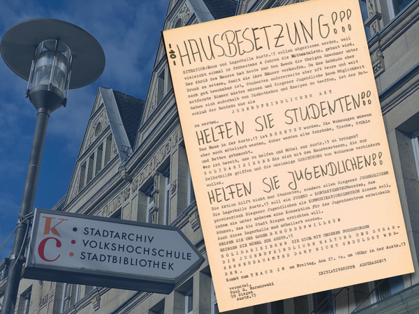 Flugblatt der Initiativgruppe Austraße 13 von 1970 (Foto: Stadtarchiv Siegen, Bestand 760, Nummer 5893)