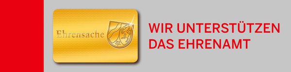 Das Bild zeigt einen Aufkleber mit der Ehrenamtskarte und dem Text "Wir unterstützen das Ehrenamt". © Staatskanzlei des Landes Nordrhein-Westfalen