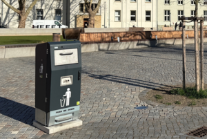 Intelligenter Mülleimer "Mr. Fill" am Siegufer, Foto: Stadt Siegen