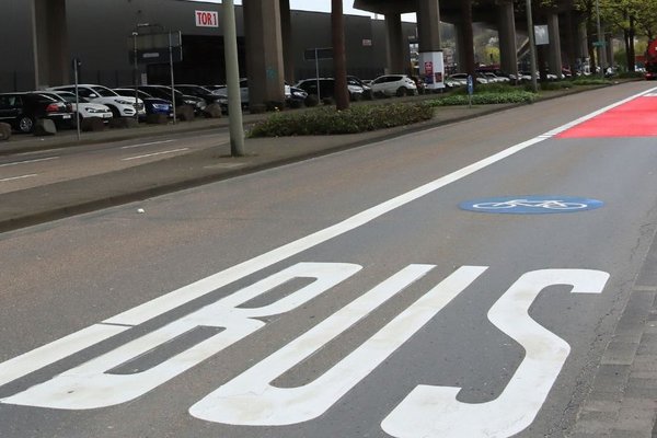 Abschnitt der Umweltspur in Geisweid (Foto: Stadt Siegen)