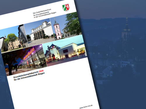 Der Grundstücksmarktbericht 2026 für Siegen liegt vor. (Grafik: Stadt Siegen) 