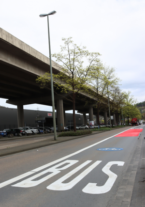 Abschnitt der Umweltspur in Geisweid (Foto: Stadt Siegen)