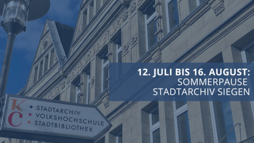 Ab Montag, 22. Juli: Stadtarchiv Siegen für vier Wochen geschlossen (Foto: Stadt Siegen)