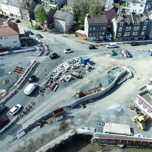 
                                Baustelle Schleifmühlchen Mai 2024 (Foto: Siegen Stadt)
                            