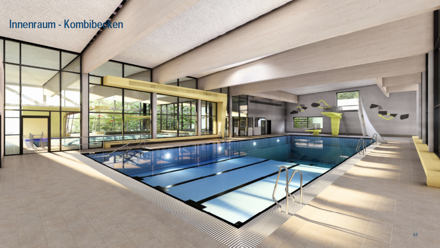 Entwurf Kombibecken Hallenbad Weidenau (Quelle: Architekturbüro Krieger Architekten)