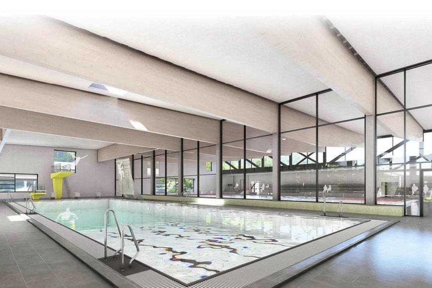 Entwurf Kombibecken Hallenbad Weidenau (Quelle: Architekturbüro Krieger Architekten)