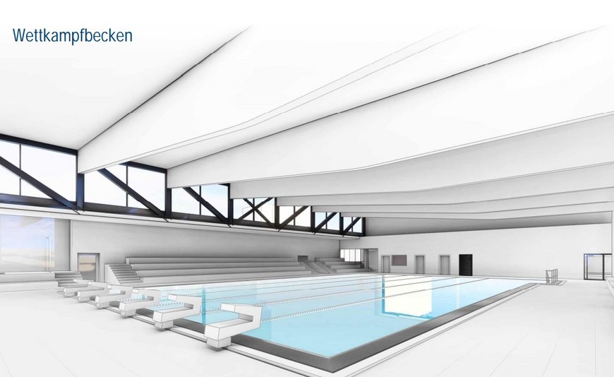 Entwurf Wettkampfbecken Hallenbad Weidenau (Quelle: Architekturbüro Krieger Architekten)