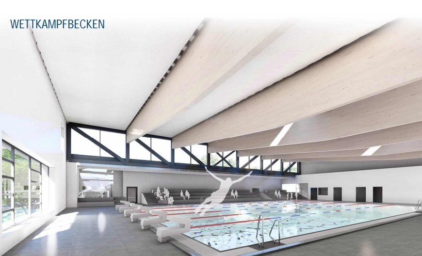 Entwurf Wettkampfbecken Hallenbad Weidenau (Quelle: Architekturbüro Krieger Architekten)